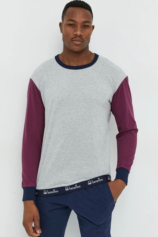 Ανδρικά Πιζάμα Βαμβακερές πιτζάμες United Colors Of Benetton γκρι 3 Ανδρικά Πιζάμα Βαμβακερές πιτζάμες United Colors Of Benetton γκρι - Image 3