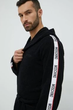 Ανδρικά Μπουρνούζια Βαμβακερό μπουρνούζι Moschino Underwear μαύρο -Ρούχα Εκπτώσεις unnamed file 4919