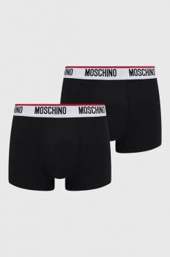 Ανδρικά Μπόξερ και σλιπ Μποξεράκια Moschino Underwear 2-pack μαύρο