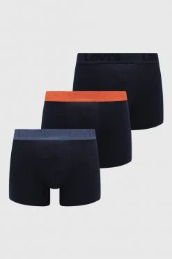 Ανδρικά Μπόξερ και σλιπ Μποξεράκια Levi's (3-pack) , χρώμα: ναυτικό μπλε