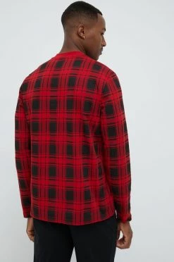 Ανδρικά Πιζάμα Βαμβακερή μπλούζα πιτζάμας με μακριά μανίκια Michael Kors κόκκινο -Ρούχα Εκπτώσεις unnamed file 5169