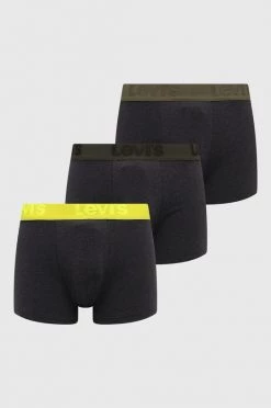 Ανδρικά Μπόξερ και σλιπ Μποξεράκια Levi's (3-pack) , χρώμα: γκρι