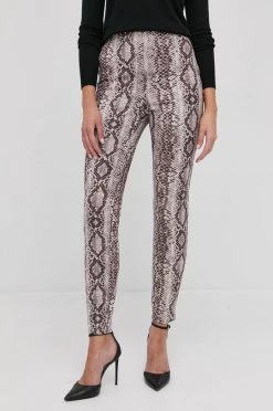 Γυναικεία Υφασμάτινα Παντελόνι Guess χρώμα: καφέ