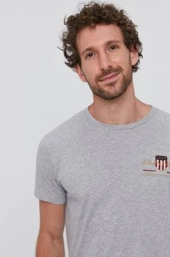 Ανδρικά Μπλουζάκια Μπλουζάκι Gant γκρι