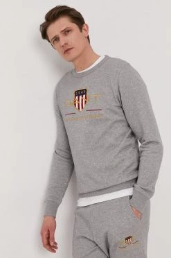 Ανδρικά Χωρίς φερμουάρ Μπλούζα Gant γκρι,