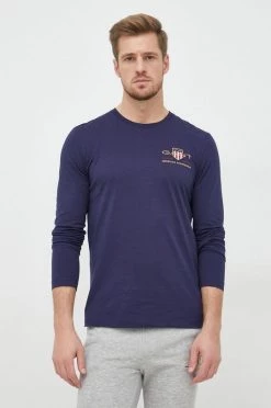 Ανδρικά Μακρυμάνικα Βαμβακερή μπλούζα με μακριά μανίκια Gant ναυτικό μπλε -Ρούχα Εκπτώσεις unnamed file 643