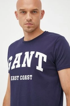 Ανδρικά Μπλουζάκια Βαμβακερό μπλουζάκι Gant ναυτικό μπλε -Ρούχα Εκπτώσεις unnamed file 739