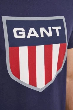 Ανδρικά Μπλουζάκια Βαμβακερό μπλουζάκι Gant ναυτικό μπλε -Ρούχα Εκπτώσεις unnamed file 755