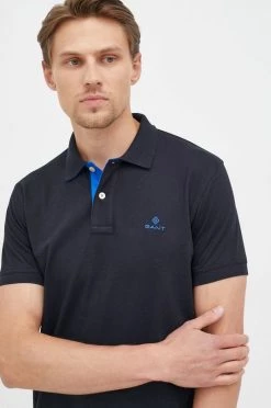 Ανδρικά Πόλο μπλουζάκια Πόλο Gant μαύρο