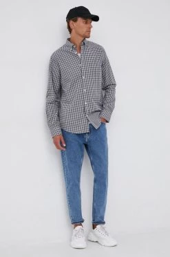 Ανδρικά Πουκάμισα Πουκάμισο Gant χρώμα: μαύρο -Ρούχα Εκπτώσεις unnamed file 906