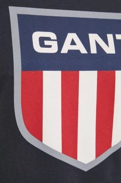 Ανδρικά Μπλουζάκια Βαμβακερό μπλουζάκι Gant μαύρο -Ρούχα Εκπτώσεις unnamed file 953